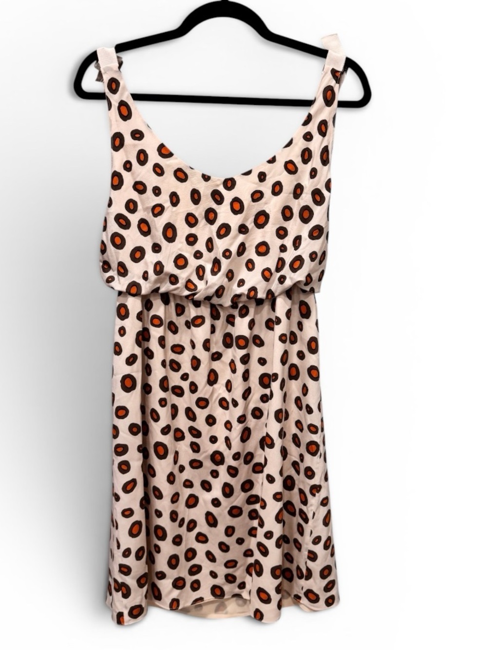 Alice + Olivia Cream & Orange Dotted Sleeveless Mini Dress no size tag est S